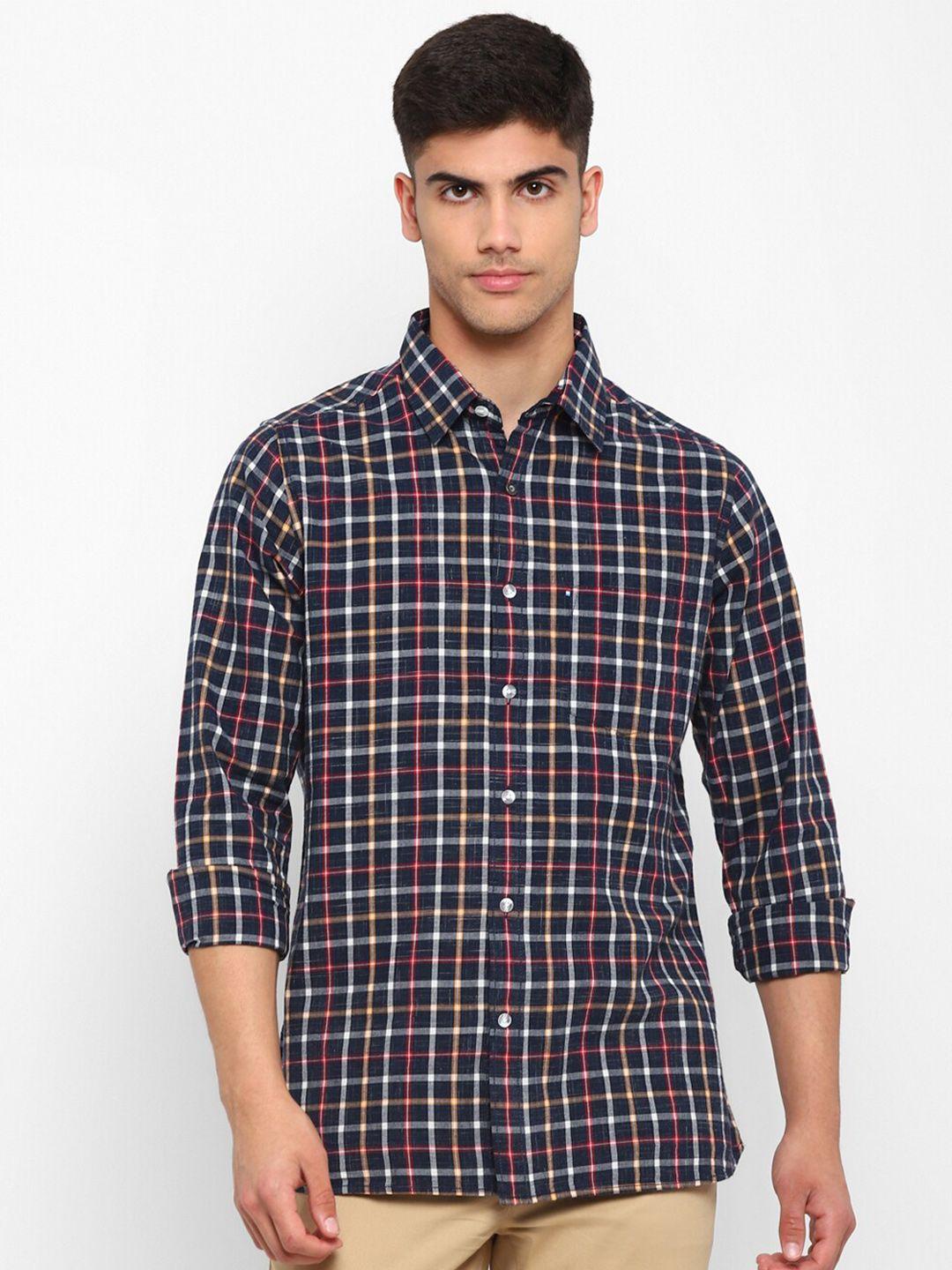 red chief tartan checked slim fit cotton shirt