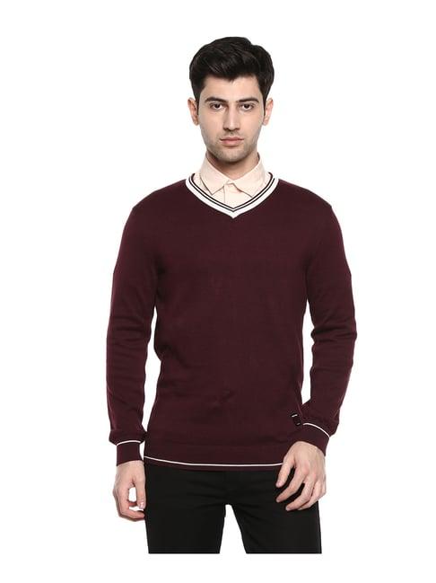 red chief wine regular fit sweater