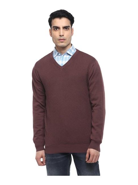 red chief wine textured sweater