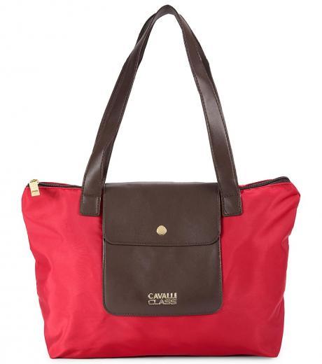 red colorblock large tote