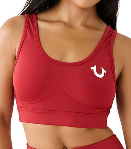 red corset sports bra top