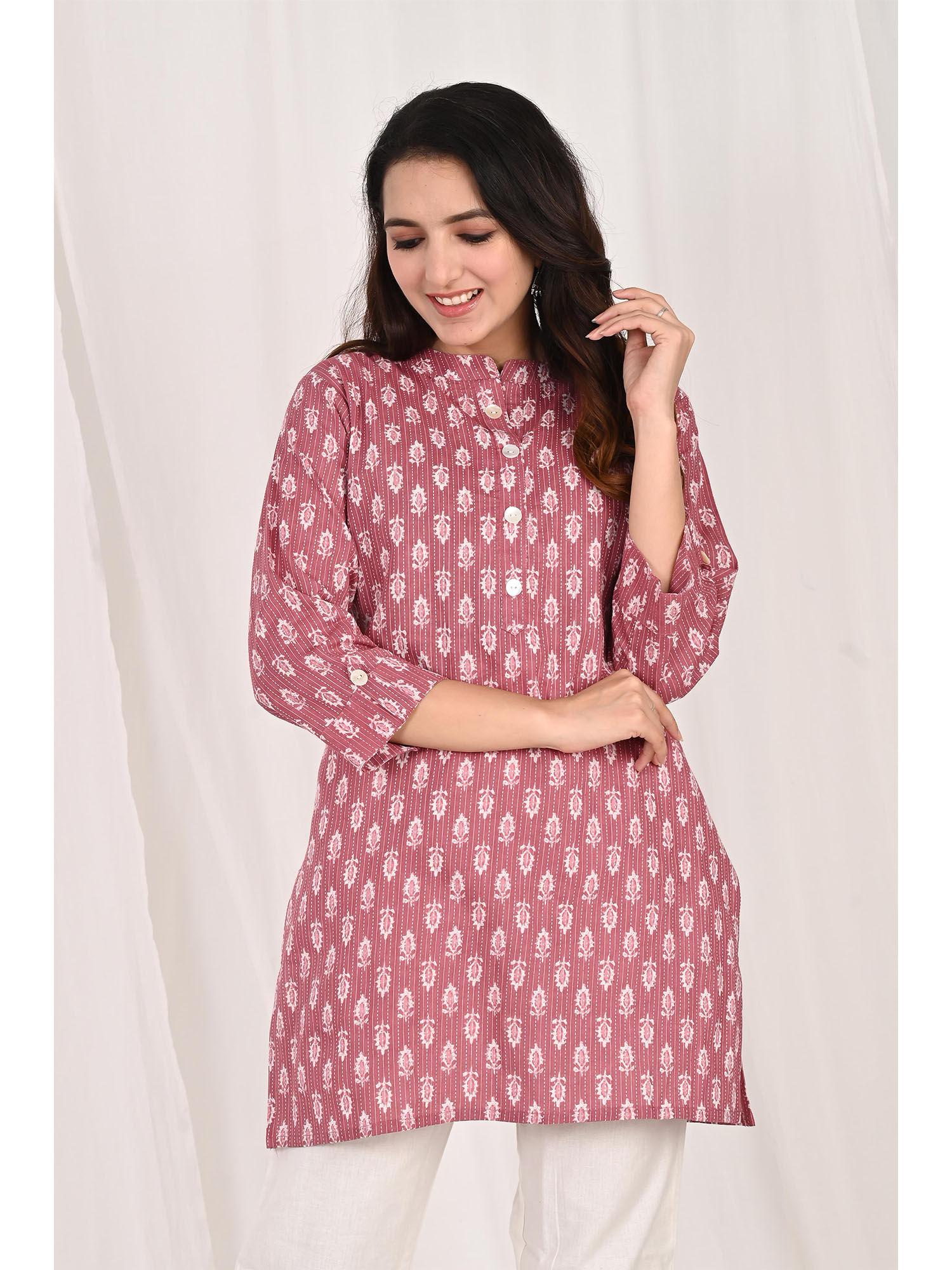 red cotton short kurti