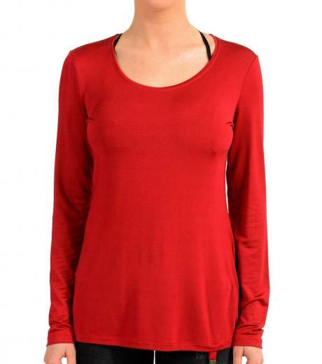 red crewneck long sleeve top