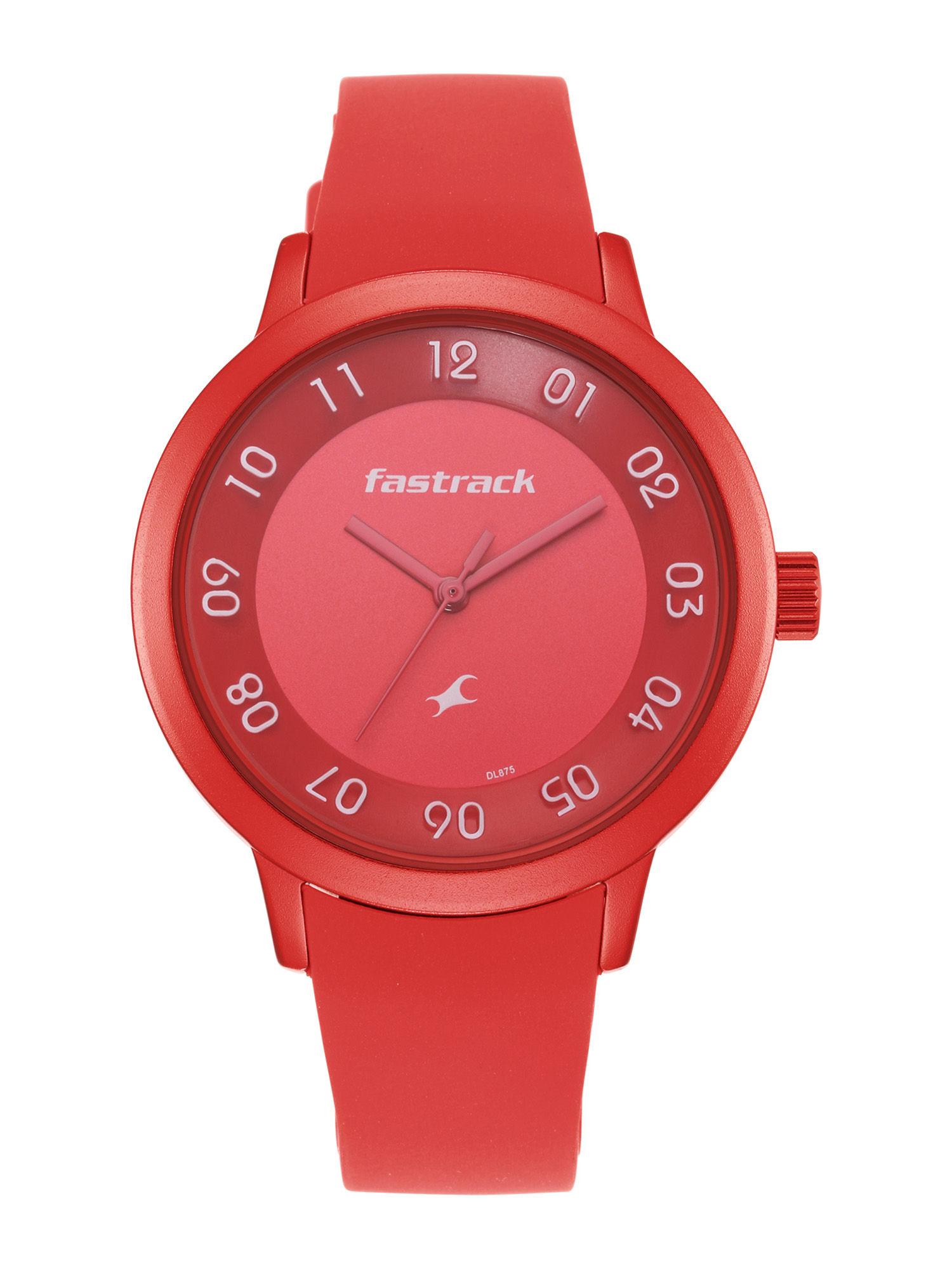 red dial analog watch for women (68025ap02)