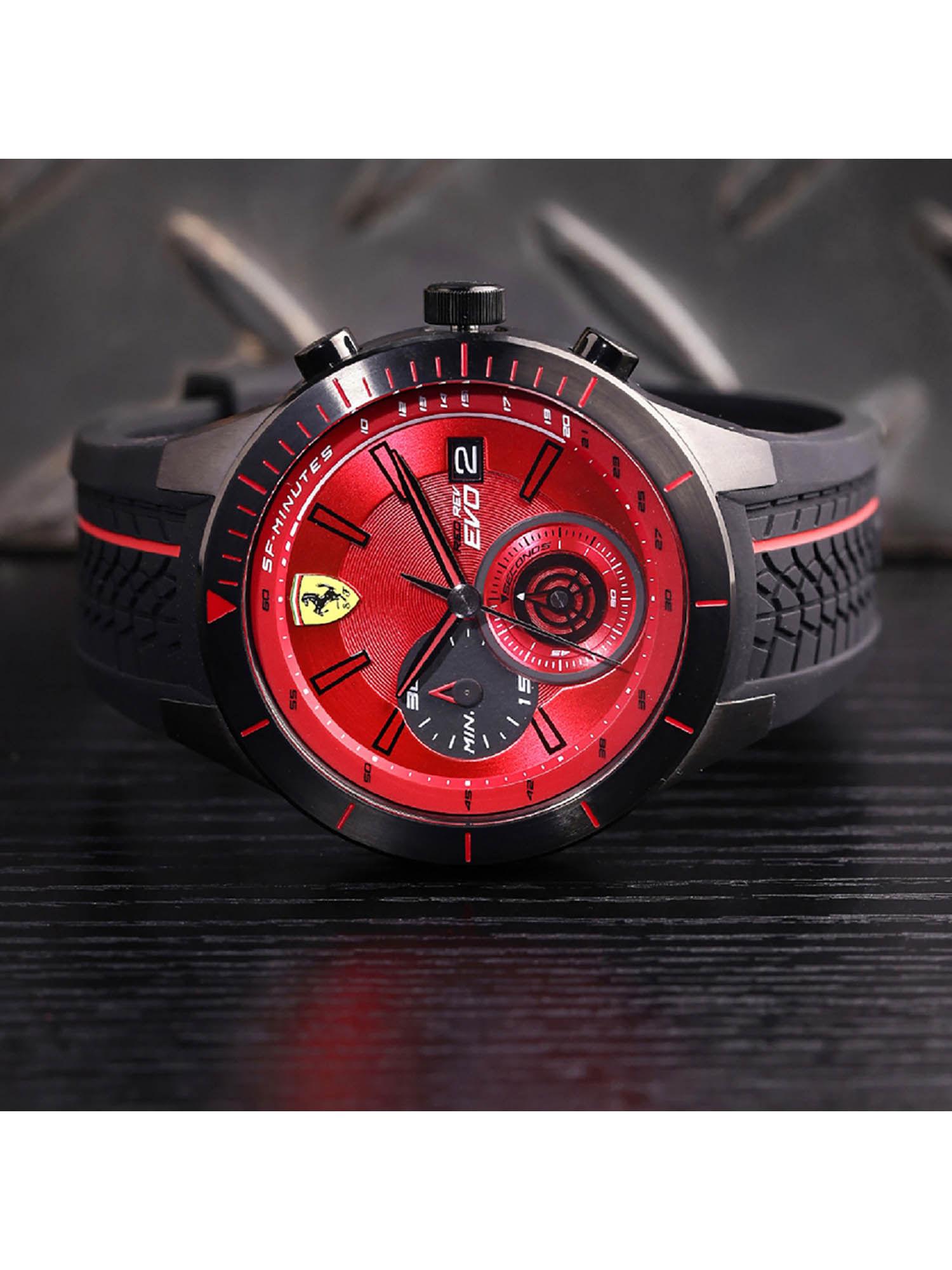 red dial round analog watch-0830343