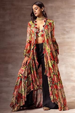 red digital printed cape