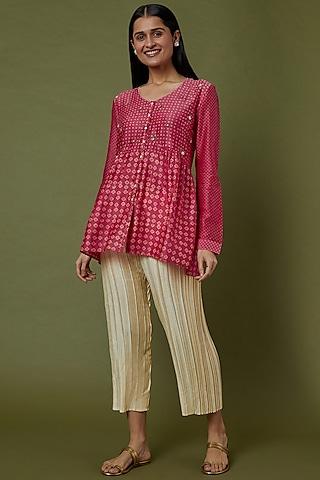 red embroidered tunic