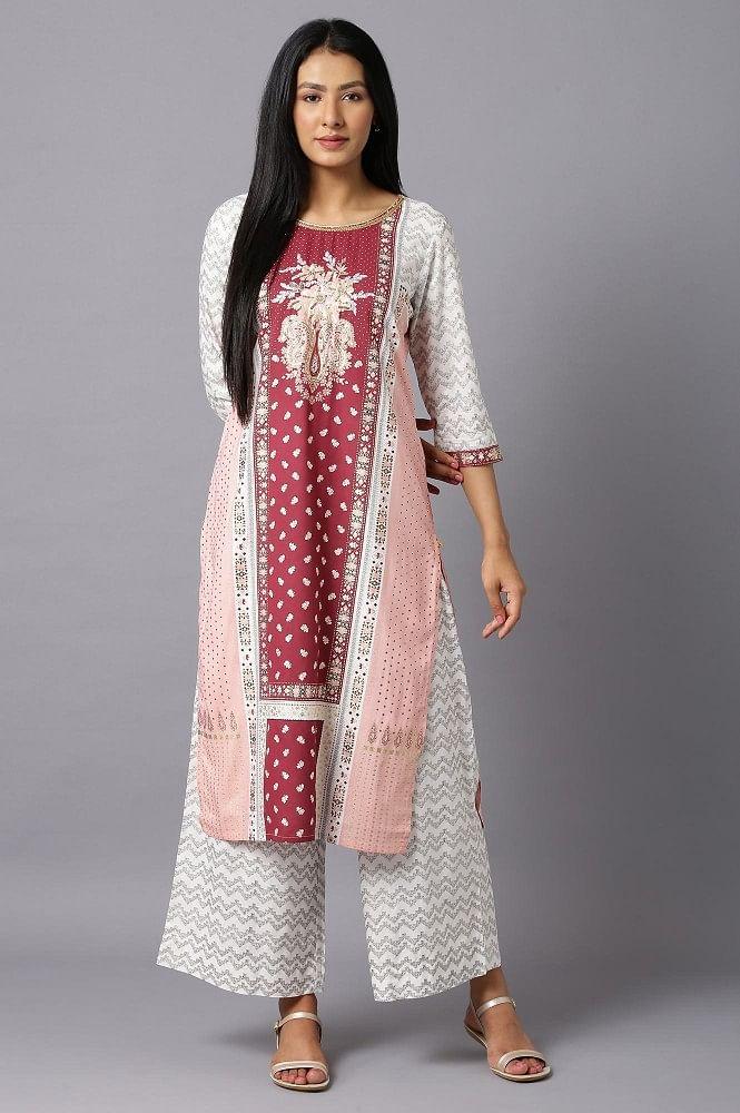 red festive ethnic kurta