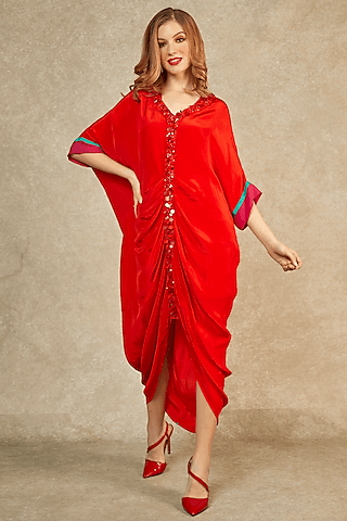 red flame cowl kaftan