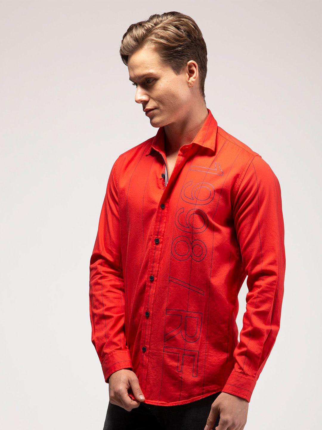 red flame men opaque casual shirt