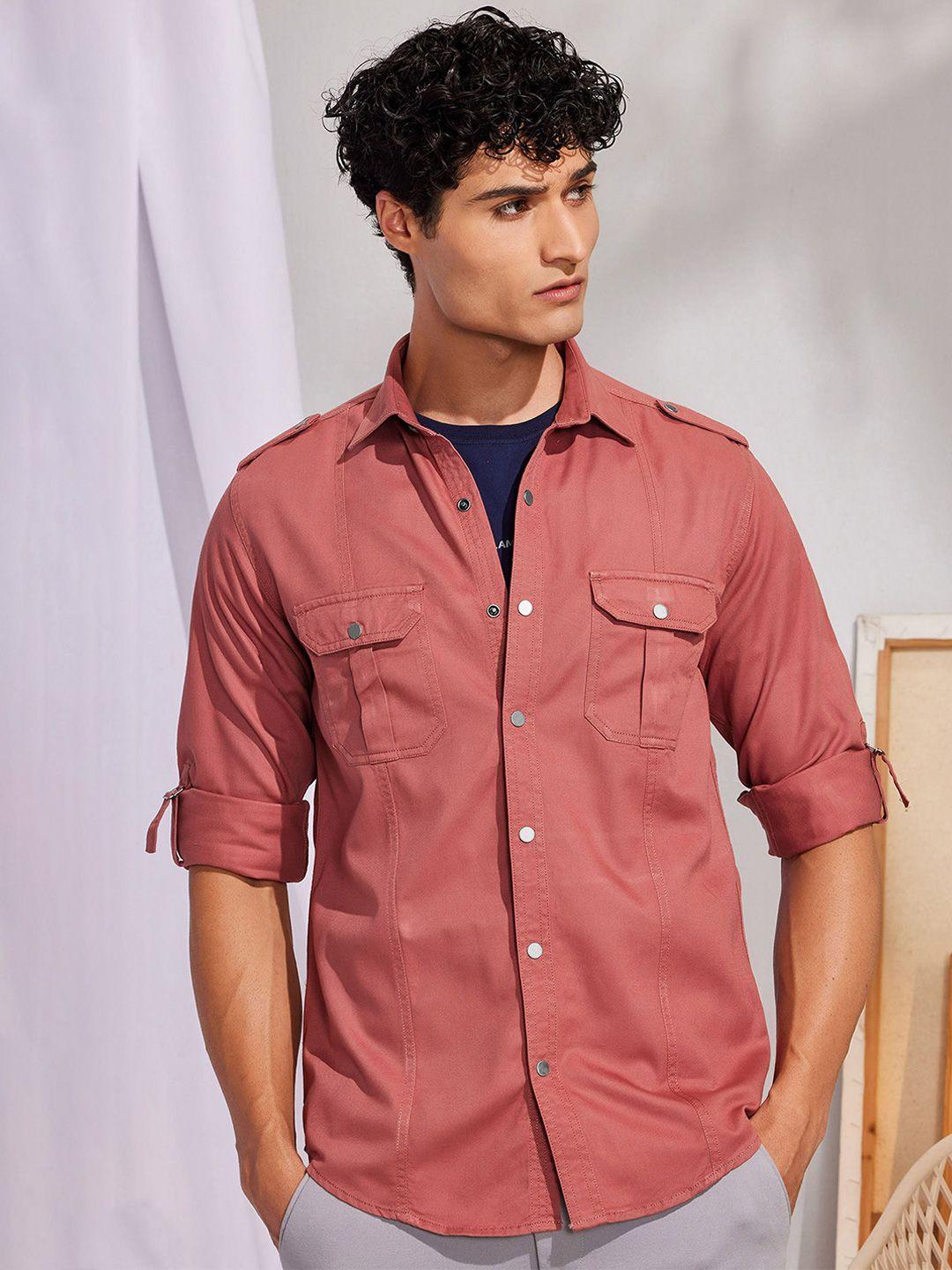 red flame men opaque casual shirt