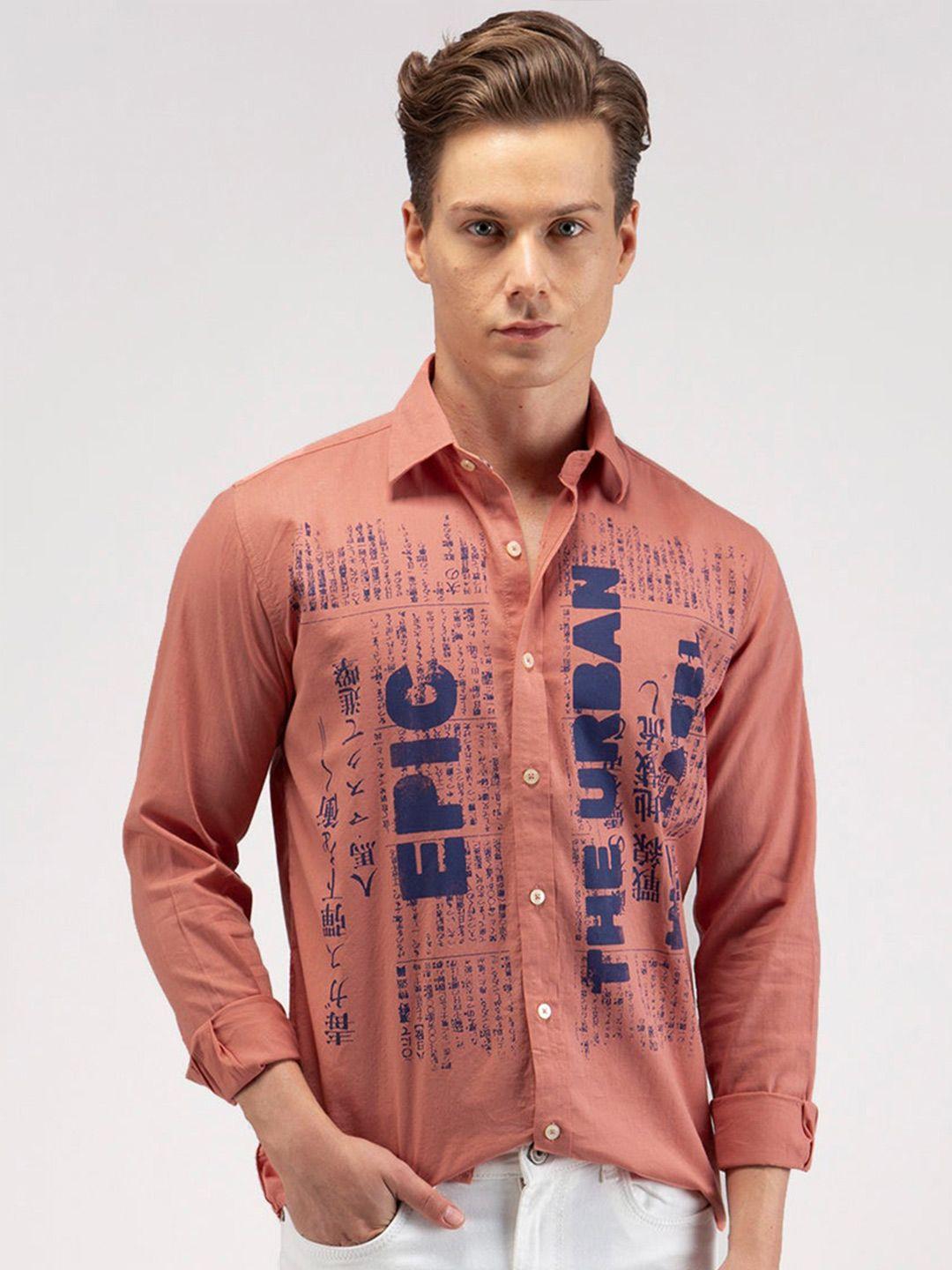 red flame men opaque printed casual shirt
