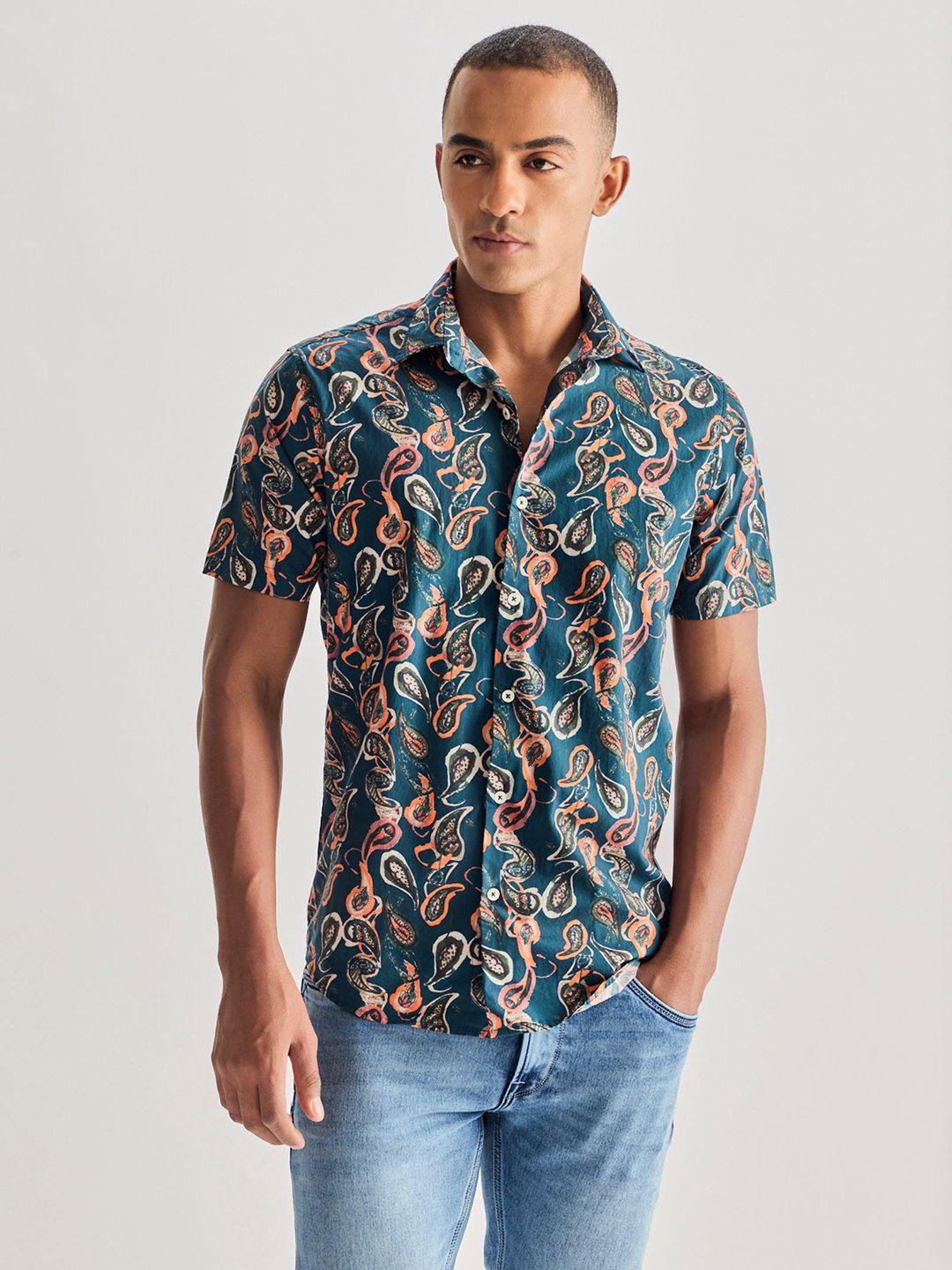 red flame pure cotton printed casual shirt