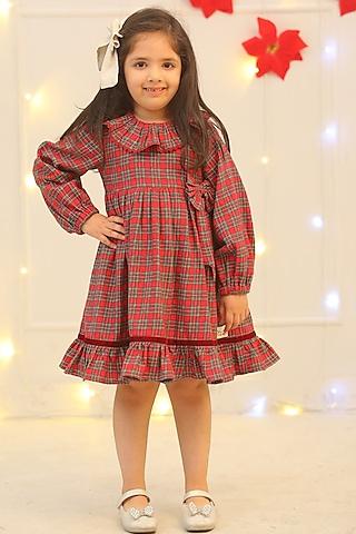 red flannel dress for girls