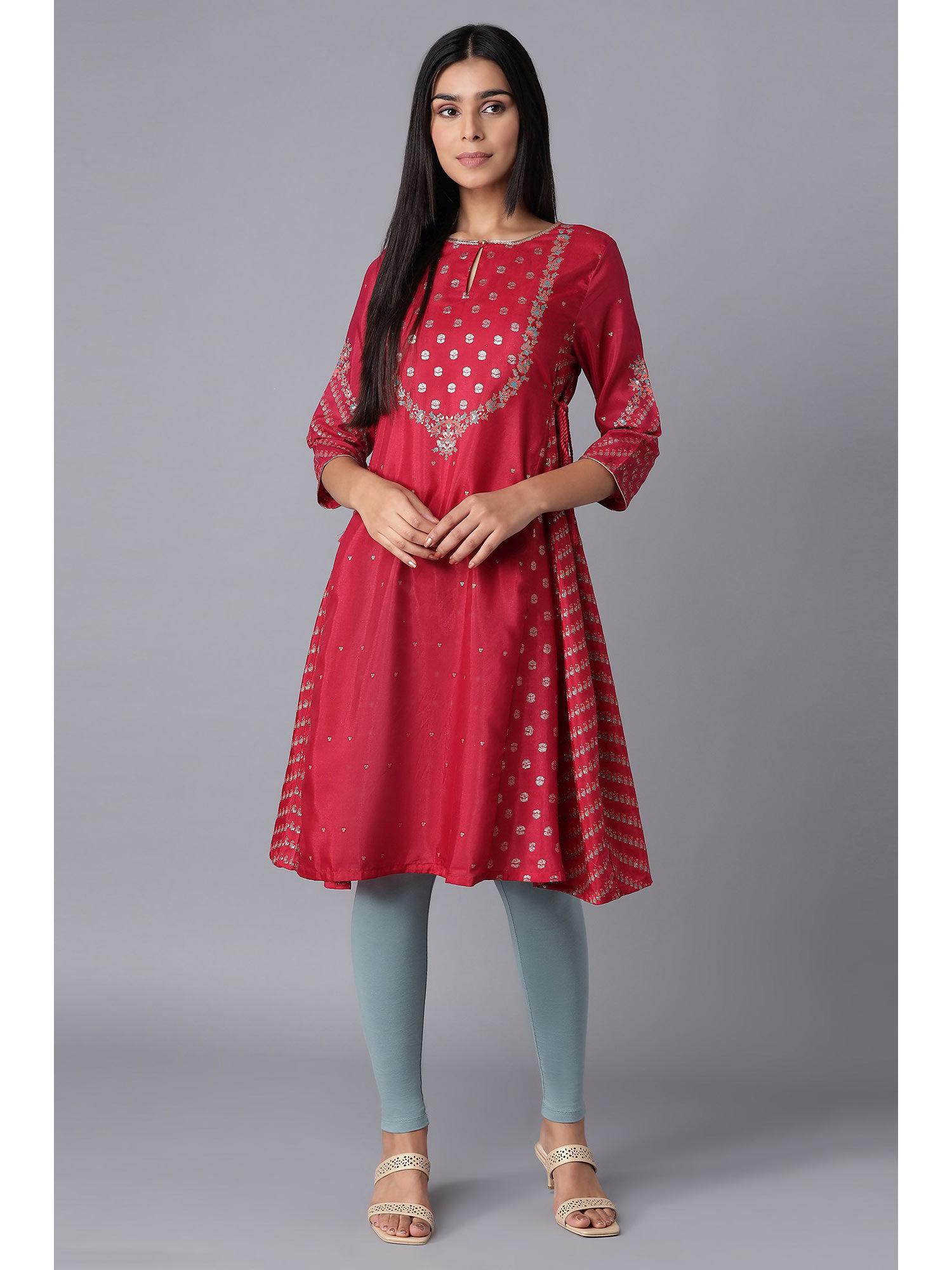 red floral kurta