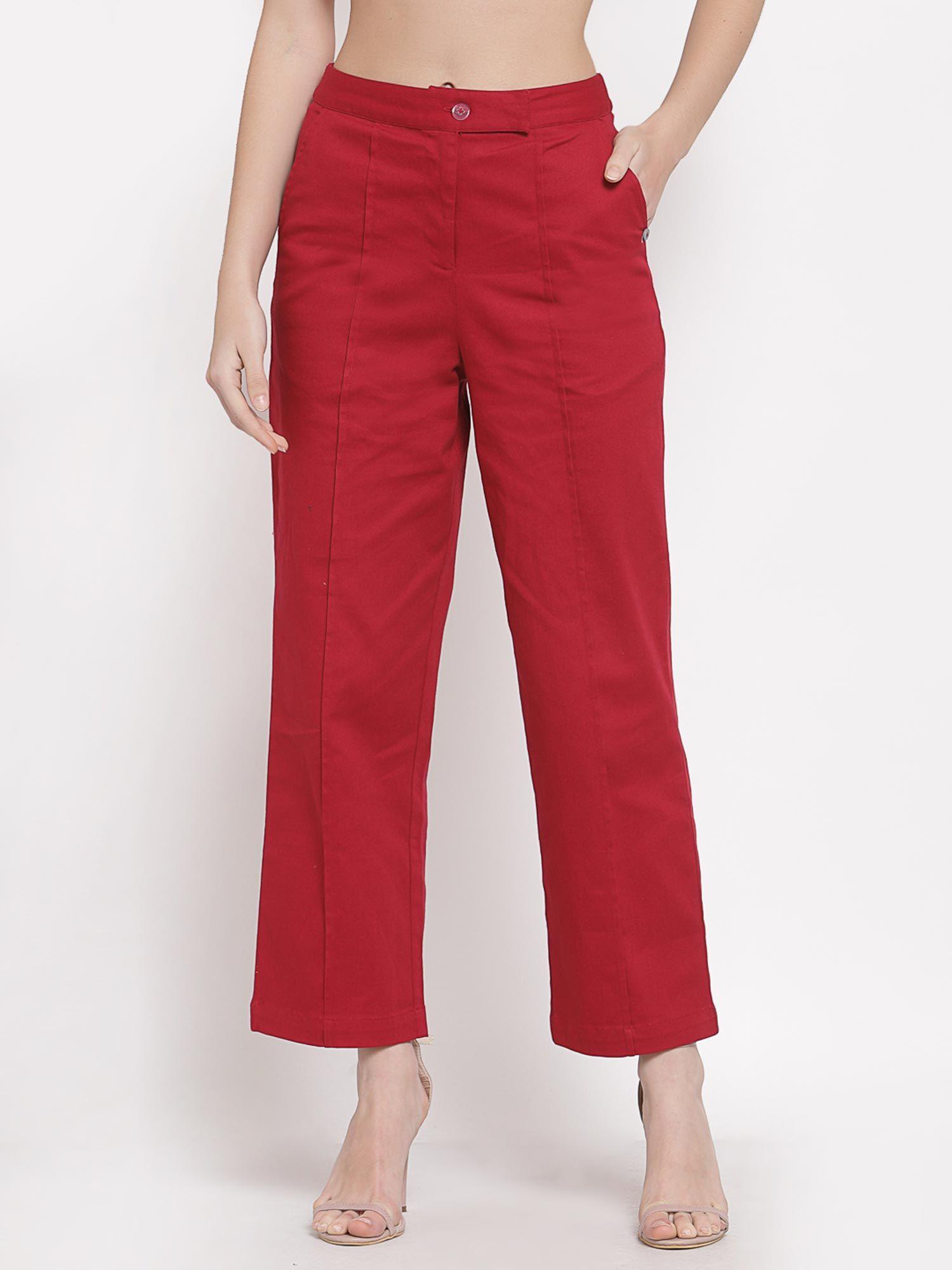 red formal pants