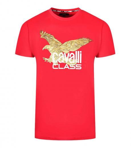 red graphic logo print t-shirt