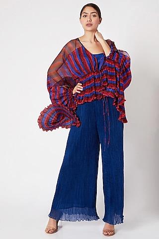 red hand micro pleated shrug