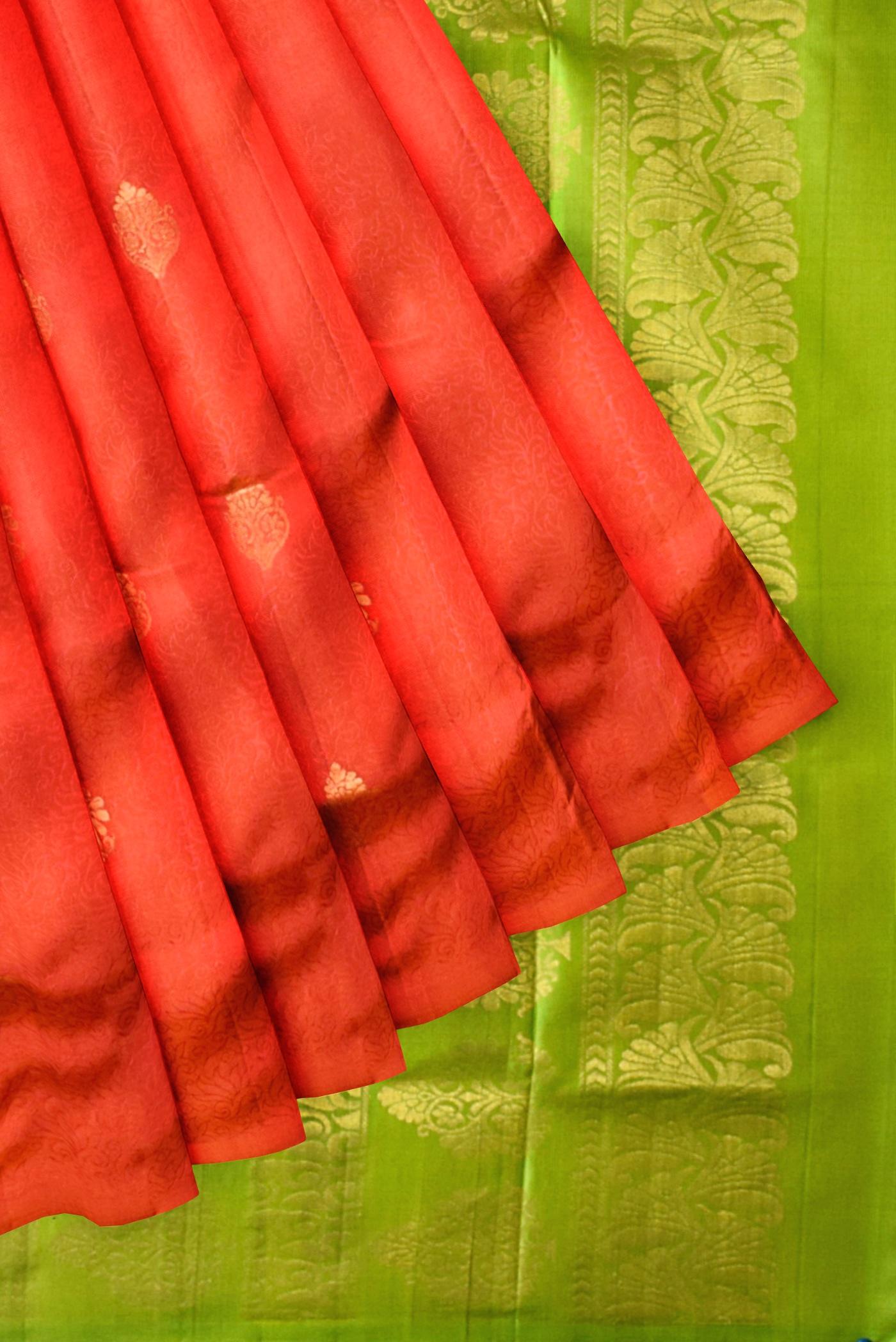 red handloom soft silk saree