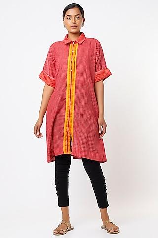 red handwoven tunic