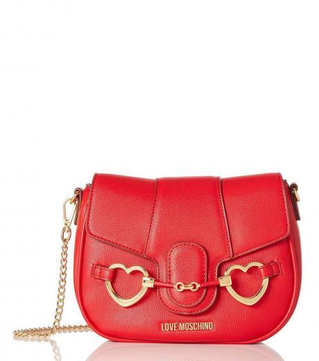 red heartbit small crossbody bag