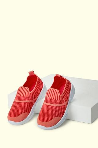 red knitted upper sports girls sport shoes
