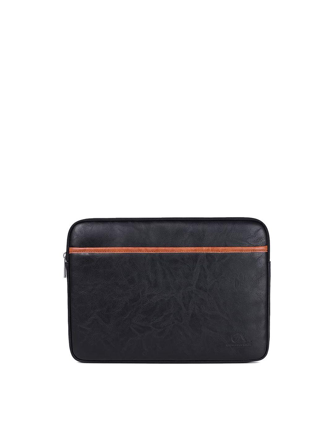 red lemon unisex brown & black laptop bag