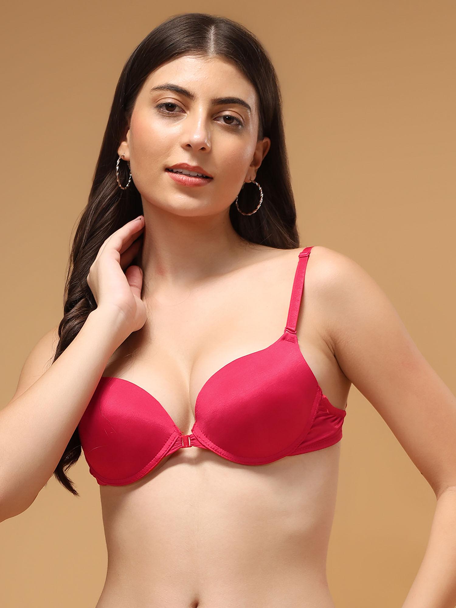 red lightly padded wired bra