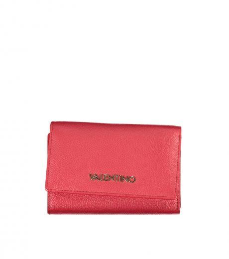red logo flap wallet