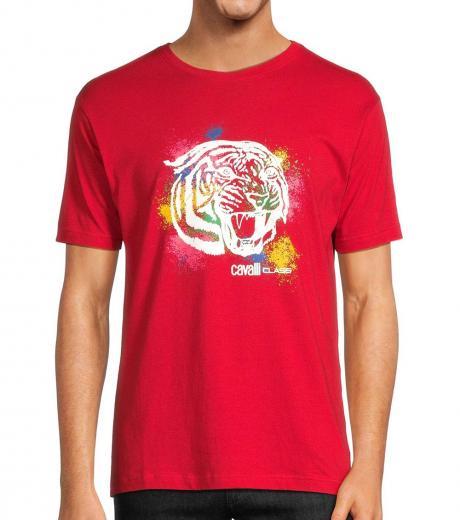 red logo graphic t-shirt