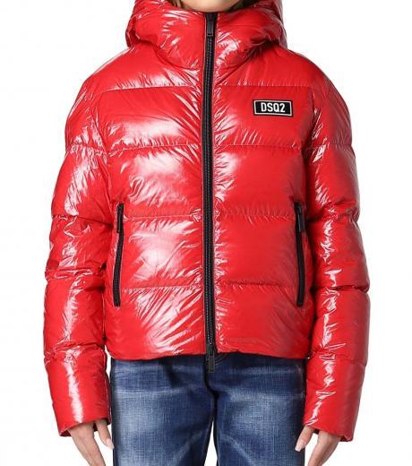 red logo patch down jackets