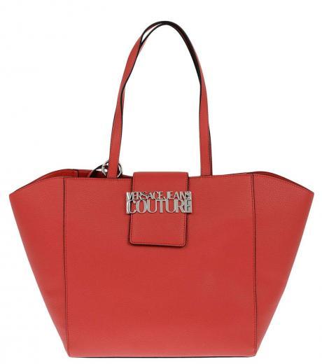 red logo plaque large tote