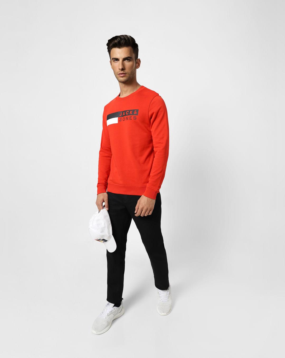 red logo print sweatshirt