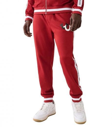 red logo trim track pant