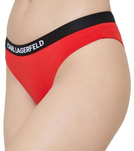red logo waistband bikini bottoms