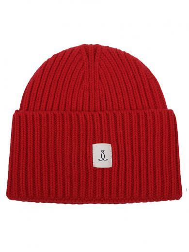 red logo wool beanie