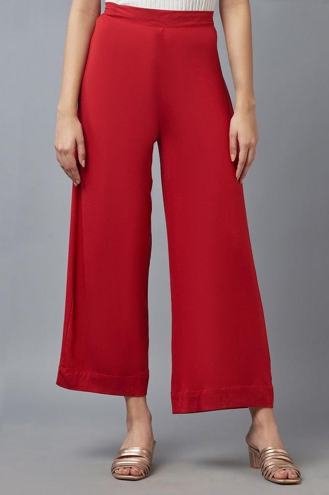 red loose fit palazzo