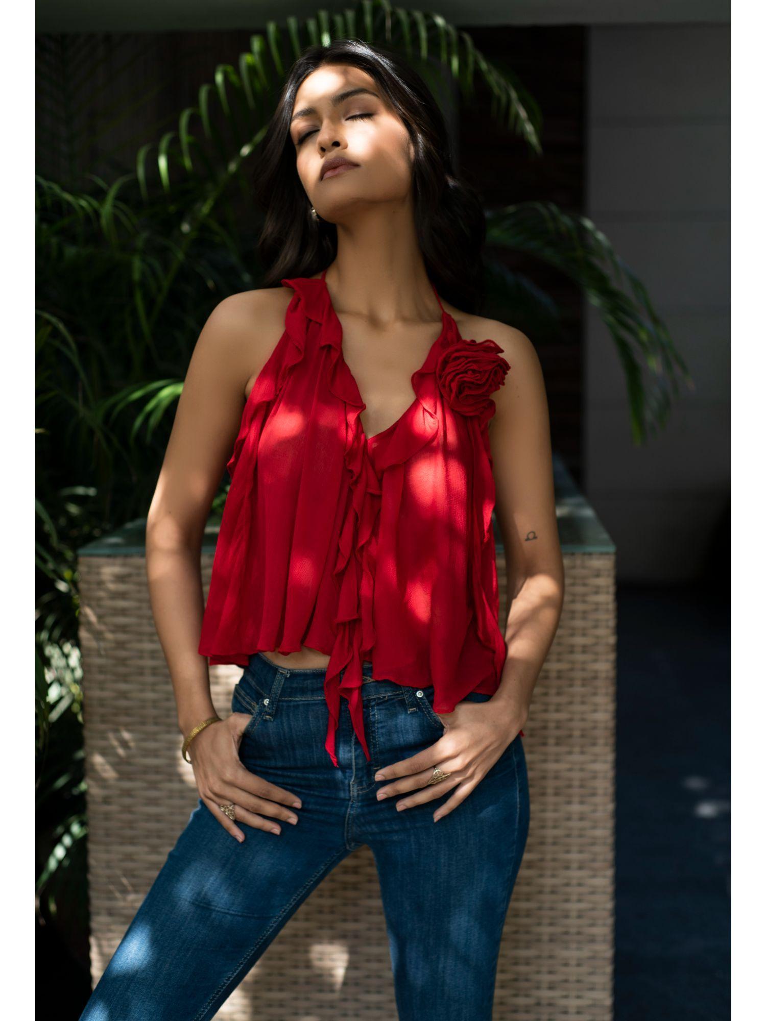 red mia top