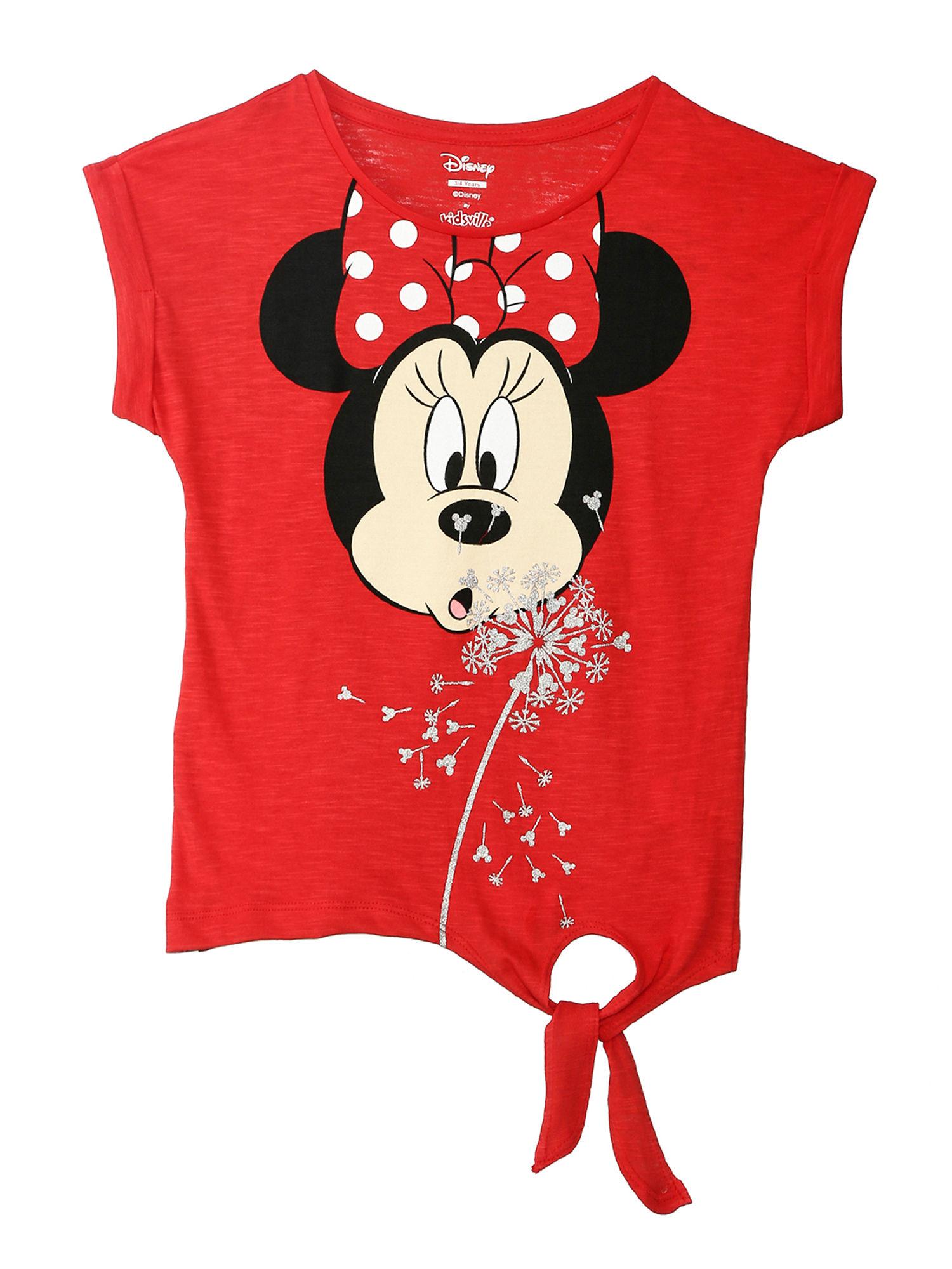red mickey & friends printed top