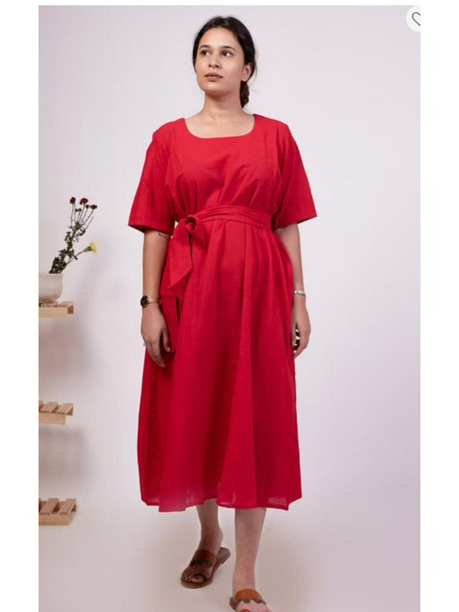 red midi dress (set of 2)