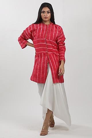 red modal tie-dye tunic