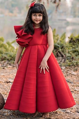red neoprene gown for girls