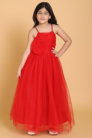 red net gown for girls