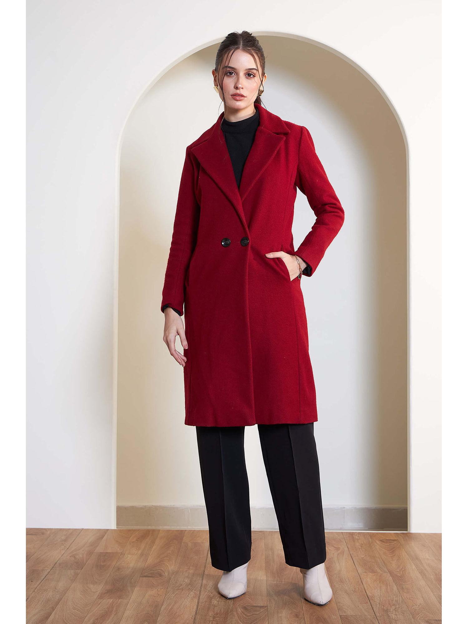 red notch collared coat