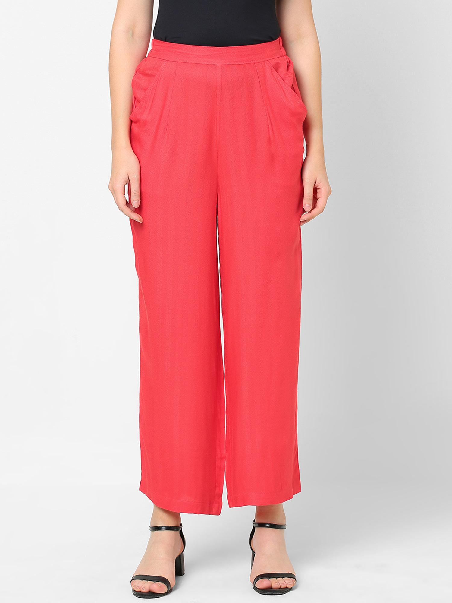 red parallel trouser