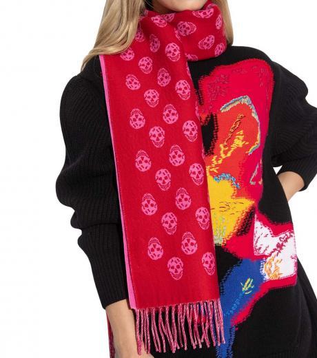red pink reversibile scarf