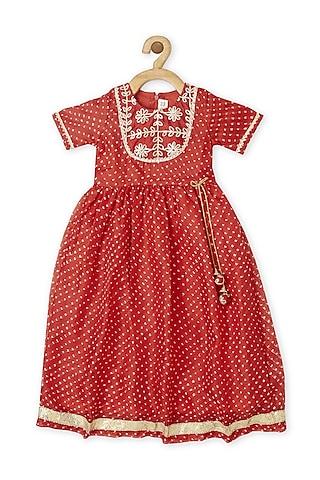 red polyester dress for girls