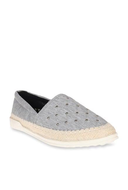 red pout grey espadrille shoes