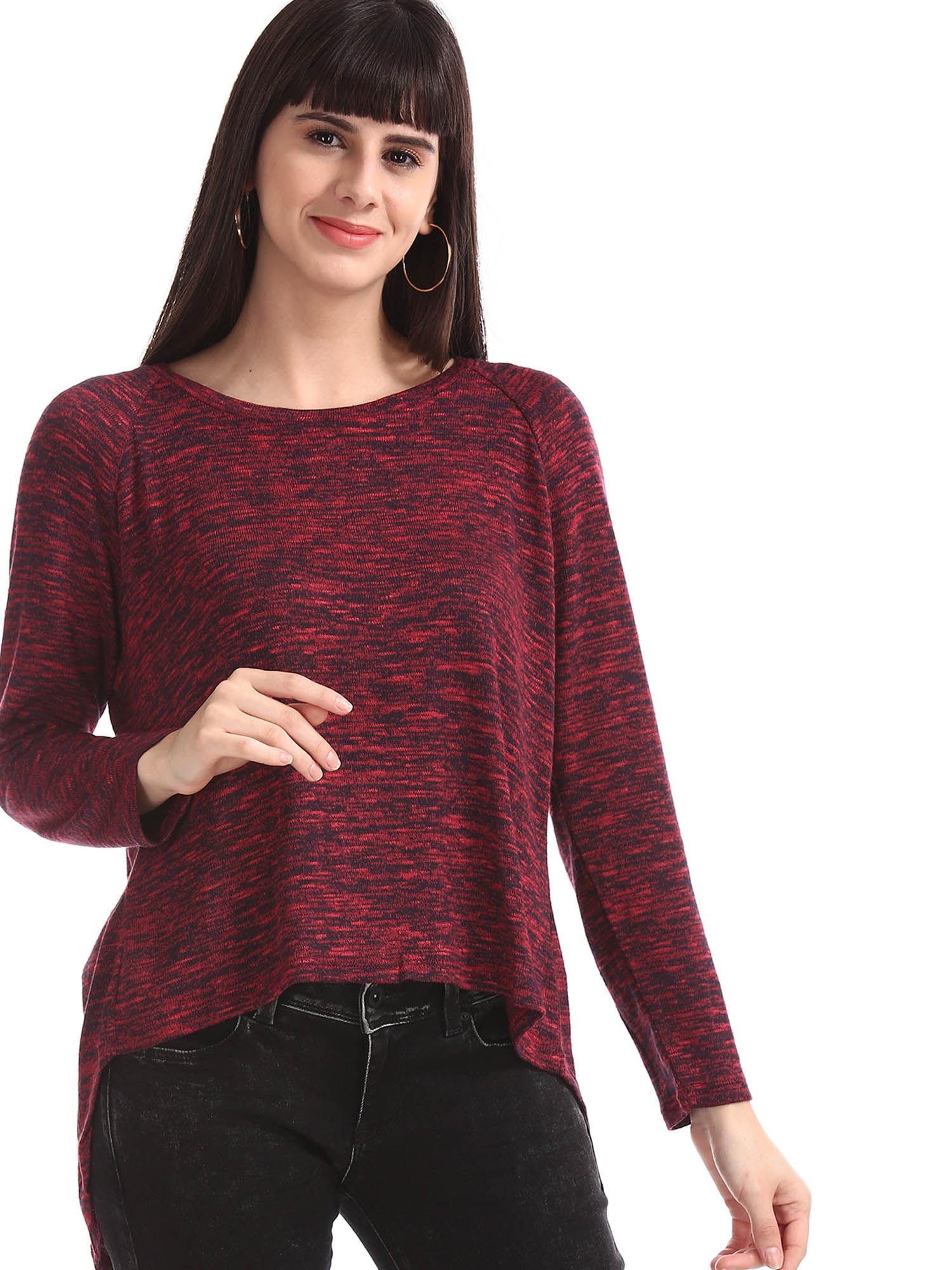 red printed boxy top