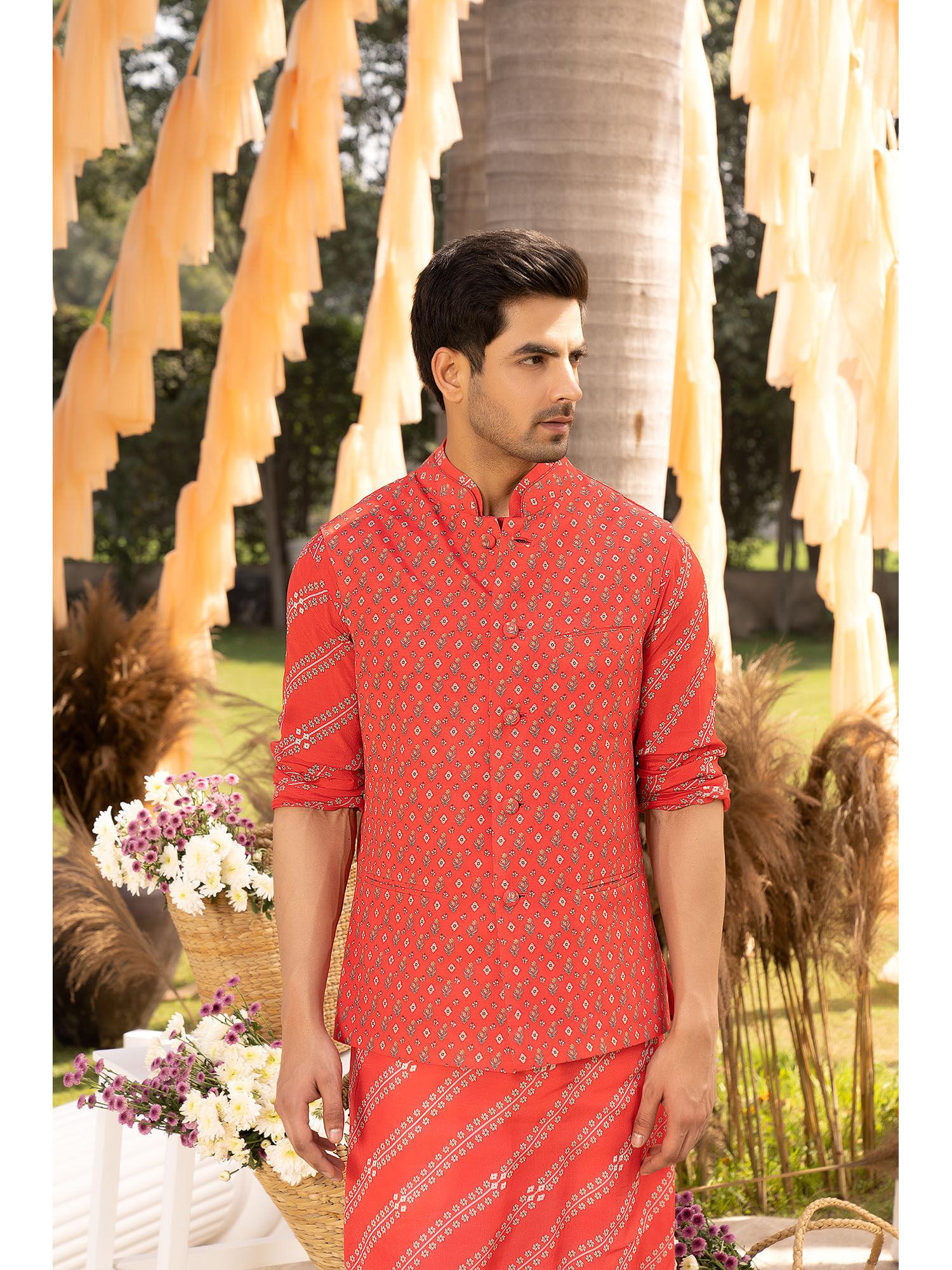 red printed bundi